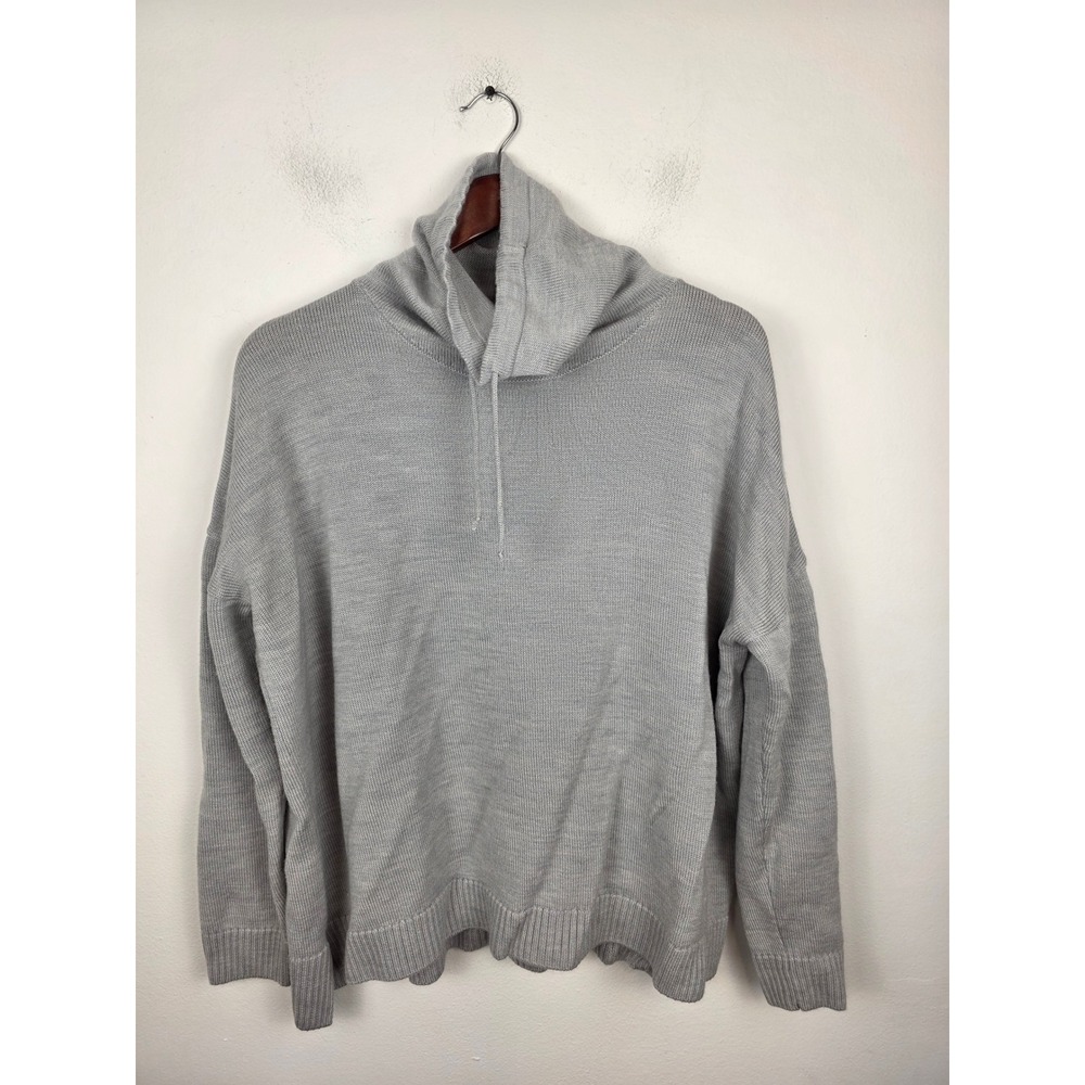 Icebreaker Cool-Lite Merino Wool Blend Funnel Neck Sweater Grey Womens Large